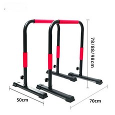 라이크왓 조절식 실내 딥스바 가정용 팔굽혀펴기 기구 푸쉬업, 조절형 100cm 높이 검정 레드