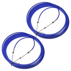 Motoforti 야마하 아웃보드 엔진 보트 모터 스티어링 시스템용 11m 433인치 마린 타입 3300 / 33C 스로틀 시프트 리모컨 박스 케이블 2개 블루, 36ft
