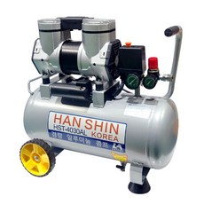 HANSHIN 한신 현장용 오일없는 4마력급 알루미늄 콤프레샤 HST-4030AL(에어건.코일호수 사은품), 1개