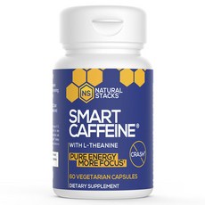 Smart咖啡因茶胺酸素食膠囊, 1個, 60顆