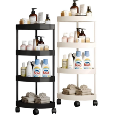 [원웨이라이프] 코너형 화장실 욕실 선반, 5단, 블랙