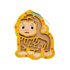 JC 구슬 미로 자기 퍼즐 게임 미로 어린이를위한 장난감 미세 운동 기술 선물, 원숭이, 다중, 목재 아크릴, 1개