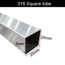 316L 스테인레스 스틸 레일용 두께 19X19 파이프 튜브 2MM 30X30MM 방지 슬라이딩 20X20 25X25 사각, [01] 245mm x 1pcs, 25x25x2
