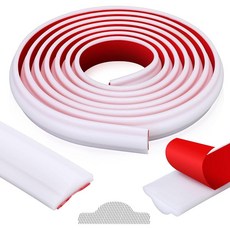 Innconee 294.7cm(118인치) 필 앤 스틱 벽 몰딩 트림 블랙 의자 레일 패널 유연한 자체 접착 3D 크라운 몰딩 트림 DIY 홈 벽 장식 거울 보호 도어 캐비닛, White, 118 Inch X 1.06 in