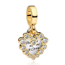 Annmors 골드 처리 담수 양식 진주 리본 참 925 스털링 실버 여성용 팔찌 목걸이 펜던트 143366