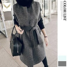 벨트 겨울 가을 모직 스트랩 라운드넥 허리 가디건 정장 조끼 여성