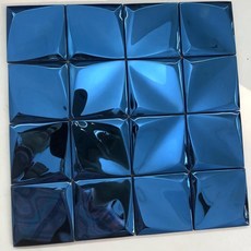 필앤스틱 벽지 스티커 메탈 모자이크 타일 거울 표면 블랙 실버 장식, 17. 75Mm royal blue