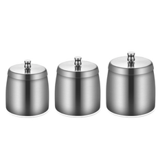 不鏽鋼儲物罐 糖果罐 3入組, 小號-含蓋, 1個