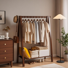 에코소라노 원목 이동식행거 튼튼한 옷걸이 행거 스탠드 옷걸이, 월넛RF-YMJ2006