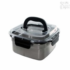 2ndok 스텐정사각용기 돔핸디형 15호 스텐보관용기, 1개