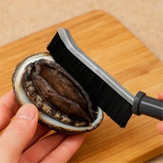 캐롤링 전복 꽃게 해산물 재료손질 다용도 주방 욕실 틈새 청소솔, 블랙, 2개