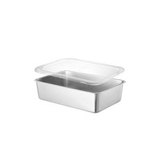 사각 조리기 스테인리스 식당 급식 보온 보관함 밧드 플랩 스틸 용기, 32x22x7cm PP 뚜껑 포함