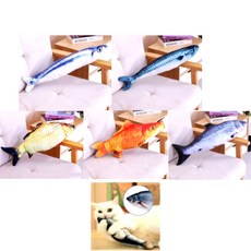 마이펫두잇 고양이 캣닢 물고기 인형, 5개, 꽁치+고등어+붕어+붉은잉어+연어
