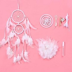 만들기 장식 메이드 핸드 키트 DIY 드림캐쳐 LED 소품 [1EA 또는 1set 구성], 화이트