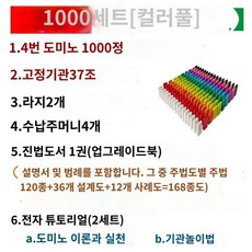 도미노1000피스 블록 쌓기 원목 교구, 칼라 1000피스, 1개