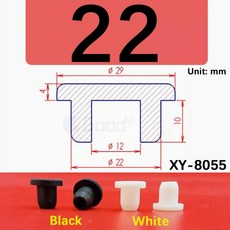 T형 삽입물 구멍이 등급 실리콘 플러그 6MM 블랭킹 엔드 수도관 고무 68 시험관, 21 22mm_02 2Pcs (White)