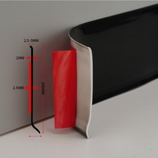 FTL 셀프 스티커 걸레받이 굽도리 5m, 1개, 두꺼운 블랙