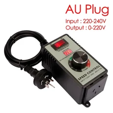 AC 모터 속도 컨트롤러 전기 라우터 배기 선풍기 연마기 드릴 가변 전압 조정기 스위치 LED 디스플레이, 4) AU Plug 220-240V