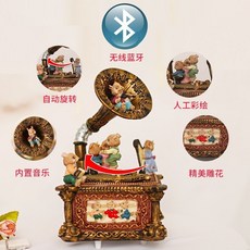 復古老鼠音樂盒八音盒ins生日禮物，閨蜜情侶少女心結婚裝飾燈聖誕節擺件禮物, 充電帶藍牙音箱內置千與千尋