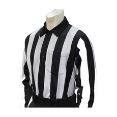 Smitty | FBS-118 | 2\" Stripe Elite Performance Interlock Football Referee Long Sleeve Shirt | Lacr