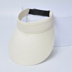 82 여름 썬캡 여 아웃도어 썬캡 챙 머리띠 밀짚모자 한국판 패션 빈모자, 베이지유광택