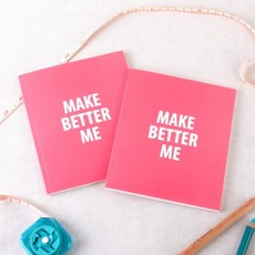 은은아트 MAKE BETTER ME 다이어트 다이어리 1p + 포스터 세트 50일 기록 다이어트 아카이빙, 핑크