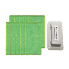 모아리빙 칠판지우개 본체 +극세사 지우개 리필패드 10매 SET, 칠판지우개 본체+워터초크용(그린)10P