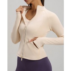 올리보라 슬림핏 기모 듀얼 집업 아이보리 헬스장 스포츠 필라테스 요가 요가복 헬스 운동 플라잉요가 기모