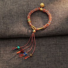 小衆國風藏式手繩民族風複古編織流蘇彩色鈴鐺手鏈藏風配飾女