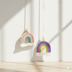 무지개 마크라메 인테리어 모빌 소형 벽걸이모빌 북유럽인테리어 아이방꾸미기