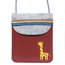 유치원생 미술수업 펠트스티커 기린가방 만들기키트 어린이DIY 바느질놀이 방과후수업, 자주, 1개