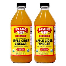 브래그 에플사이다비네거 유기농 사과 식초, 473ml, 2개