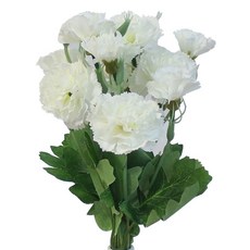 카네이션 조화 엔젤 열송이 부쉬, B화이트, 1개