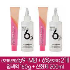 밀본 올디브 보떼 헤어칼라 새치커버 염색약 모카브라운 b9-MB 2개분 ( 1제 160g + 2제 6%산화제 200ml ), 2개