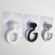 데일리쉬1 1P 부착식 회전형 고리 후크 걸이 주방소품걸이, 그레이