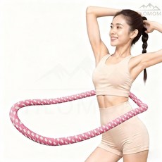 HLOMOM 全密封加重呼啦圈，防夾肉靜音設計，居家運動健身器材，輕鬆燃燒卡路里, Color (Combination: Pink/White), 1個, 1.5kg