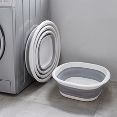 랩앤툴스 욕실 세수 바가지 화장실 캠핑 다라이 사각 걸이식 다용도 접이식 폴딩 대야 소형, 1개, 폴딩 대야 그레이 (소)