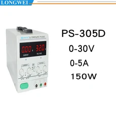 Longwei PS305D 30V 5A 디지털 전압 조정 DC 전원 공급 장치는 실험실 벤치 테스트 및 적합합니다., 01 China Mainland, 03 PS-305D 30V 5A, 01 110V용