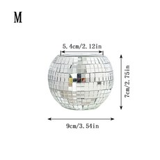 디스코 홀 캔들 거치대 유리 화분 티 램프 웨딩 파티 장식 (촛불 제외), Silver M, 1개