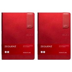 지퀀스 타임밸류 360 모눈종이 슬림 노트 A5 L 100매입, 레드, 2개
