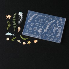 네일 템플릿 아트 해양 생물 금형 멀티 디자인 3d 조각 실리콘, 옵션04) Marine - 04, 04 Marine - 04, 1개