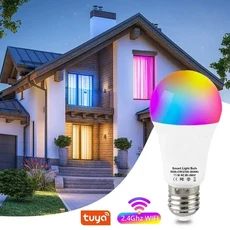 투야 블루투스 와이파이 스마트 전구 E27 LED 램프 RGB 스마트 전구 5W 스마트 라이프 앱 알렉사 앨리스 구, WiFi Bulb
