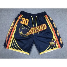 NBA 저스트 돈 워리어스 커리 챔피언 풀 로고 자수 포켓 볼 팬츠 농구 반바지