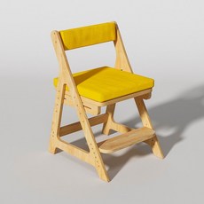 書桌座椅 傢用寶寶餐椅 小學生可陞降寫字椅 椅子 實木兒童學習椅 SKXC, Q5進口橡膠木/黃色可拆洗坐墊