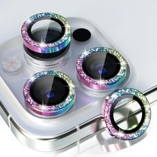 [관부가세포함] iPhOne 16 15 14Pro Max Bling Glitter HD 유리 카메라 렌즈 보, For iPhone 14/14 Plus, Multicolour