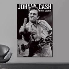 유명한 조니 캐시 기타 미국 농촌 음악 가수 포스터 레트로 캔버스 인쇄 벽 그림 거실 예술 홈 장식, 04 20X30cm Unframed, 04 r