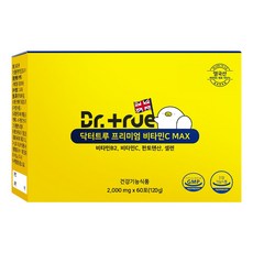 DrTrue 프리미엄 DSM 비타민C MAX 고함량 비타민씨 분말 비타민B2 판토텐산 셀렌 60p, 1개, 60회분