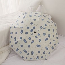 太阳伞全自动雨伞两用晴雨折叠紫外线防晒遮阳伞学生男女黑胶, 1個, 【加固手动款】-小花伞米白
