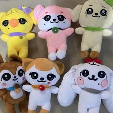 아이브 인형 6p 이랑이 장원영 강안지 체리 애착 치즈 리즈 미니브 이서 세트 봉제인형, 라이트 옐로우