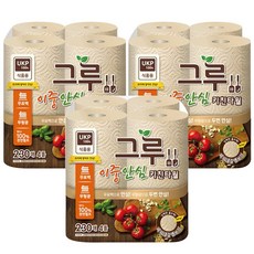 그루 무표백 키친타월 230매 4롤X3팩 /식품용, 12박스